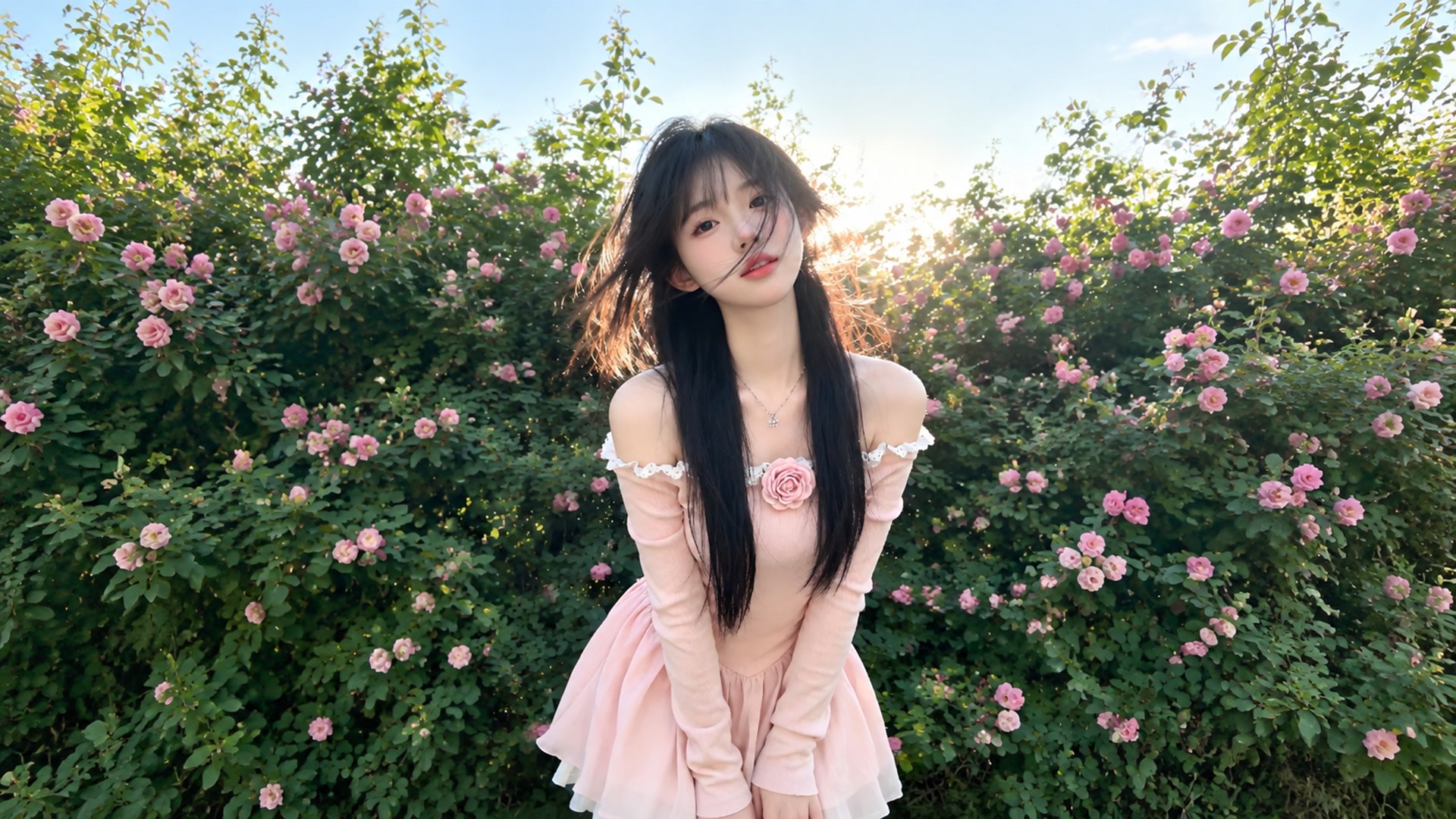蔷薇花间少女情
