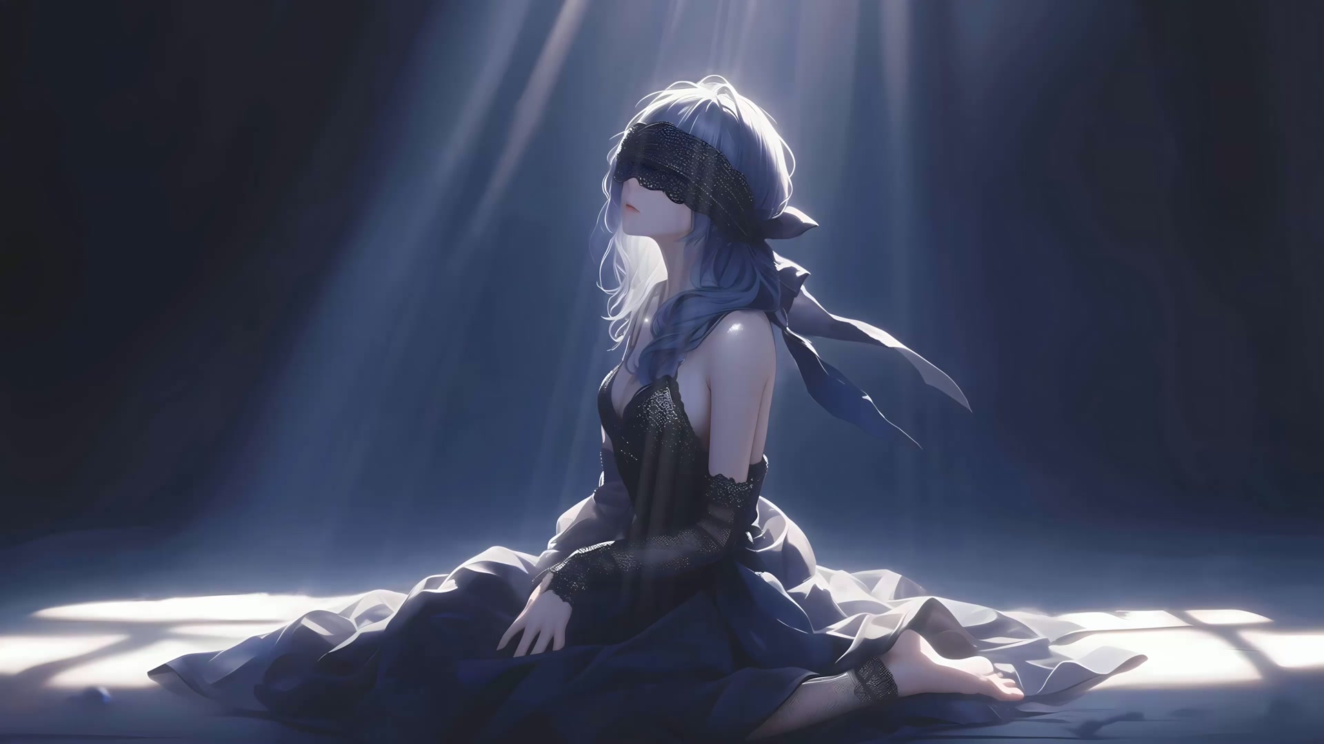 盲眼银发少女