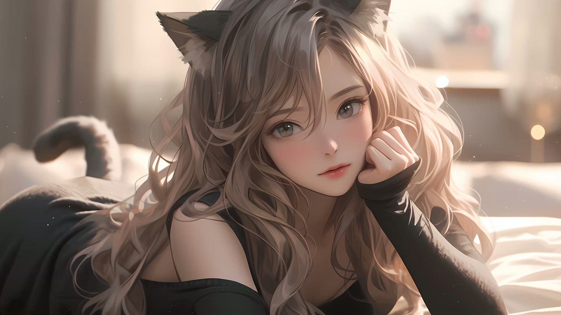 金发猫耳女子