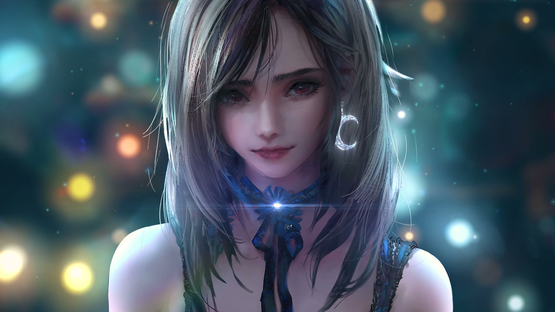 银发红瞳女子