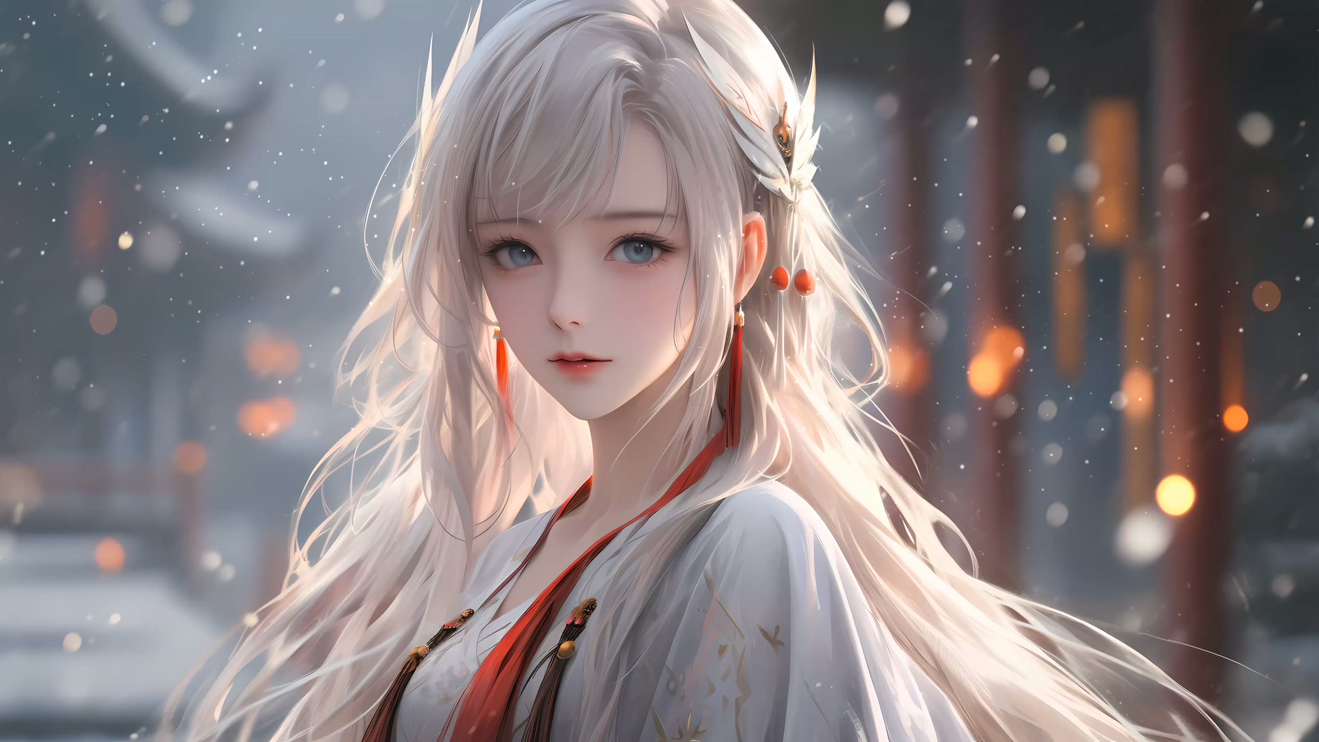 银发雪夜佳人