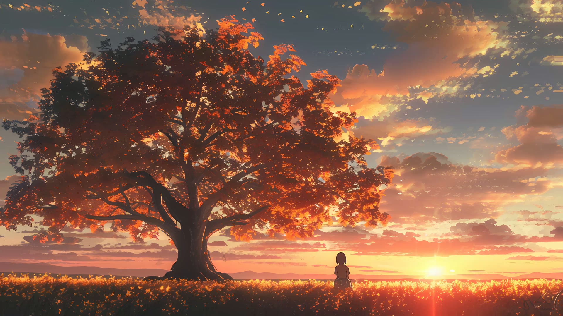 唯美秋日夕阳