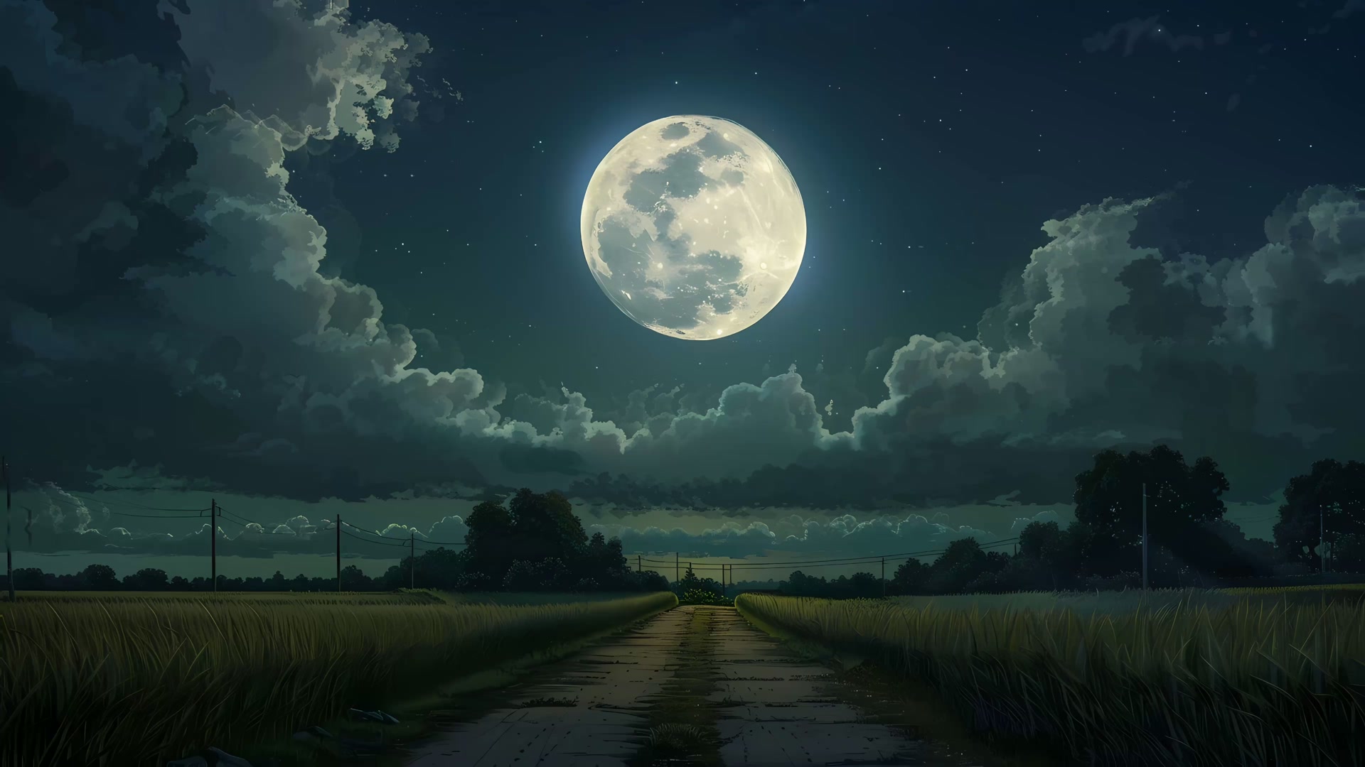 月夜乡间小路