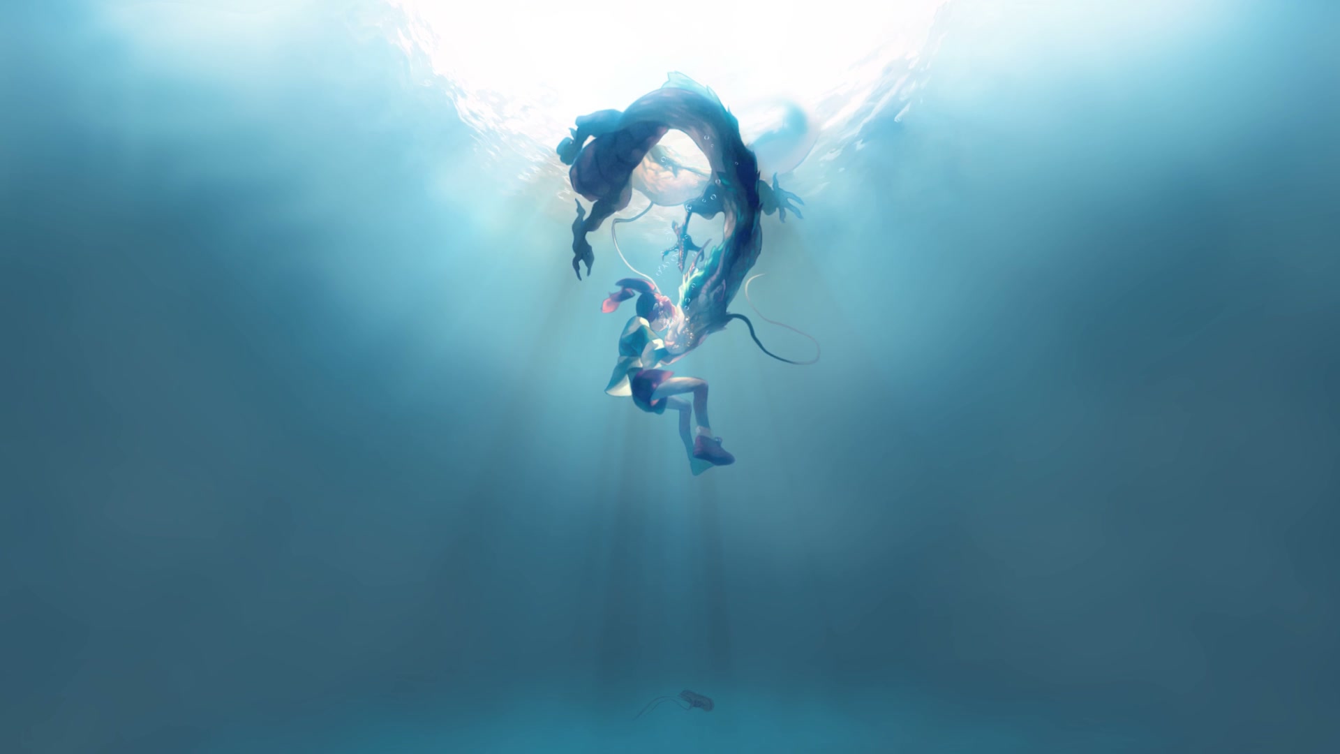 深海龙抱女子