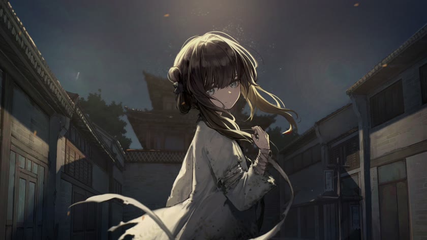 古巷少女回眸