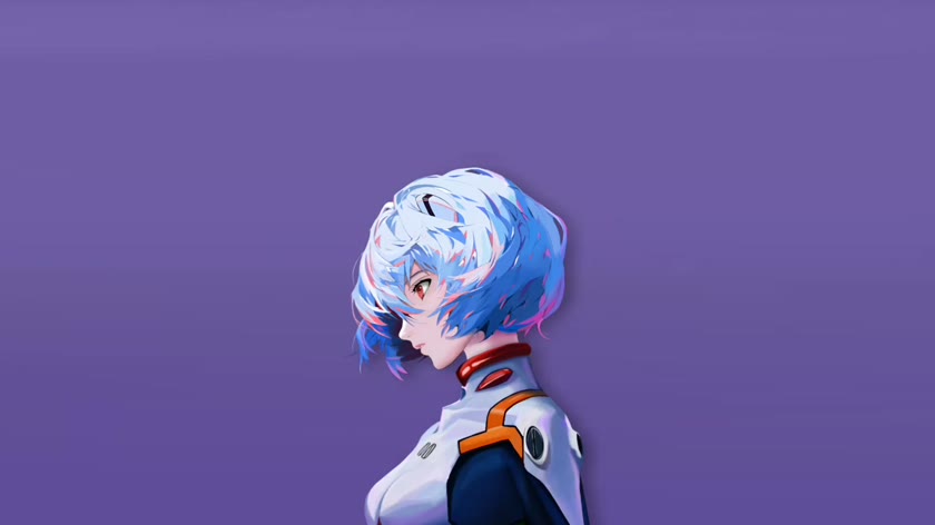 紫幕蓝发少女