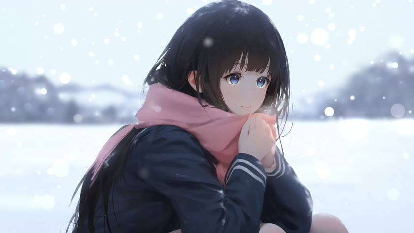 雪中少女