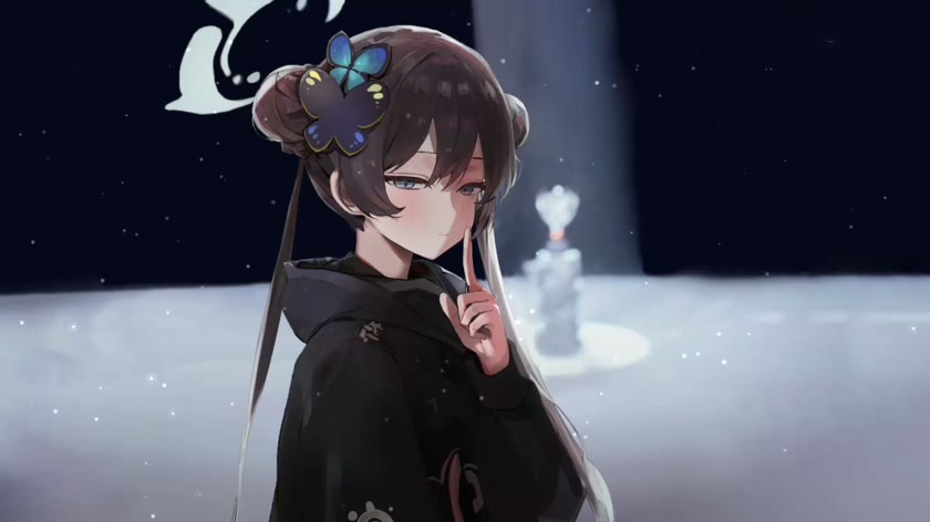 雪夜蝶影轻语