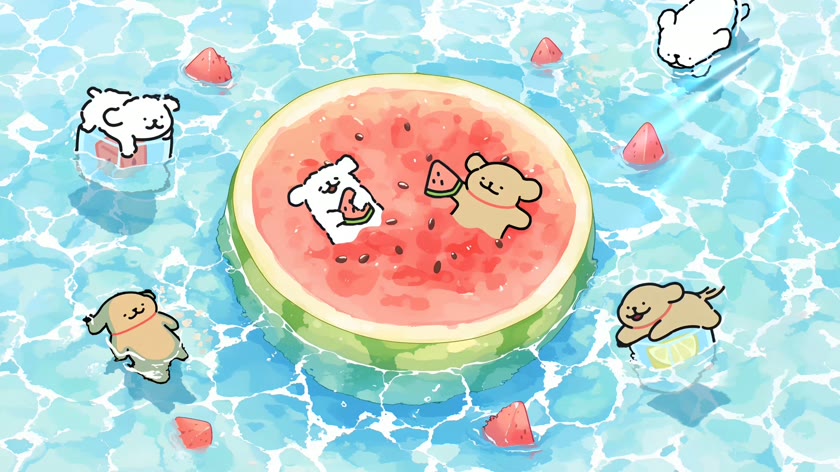夏日西瓜泳池