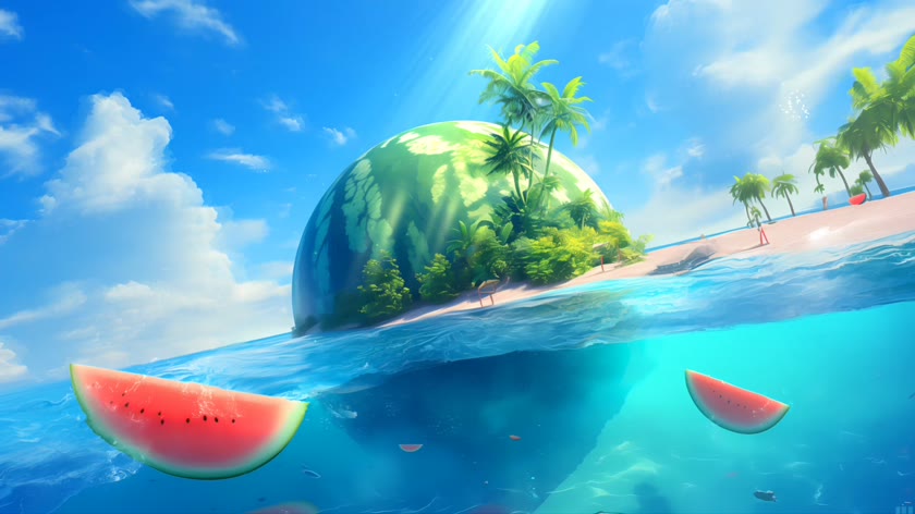 夏日西瓜海岛