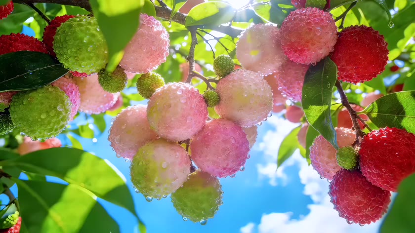 荔枝映夏晴空