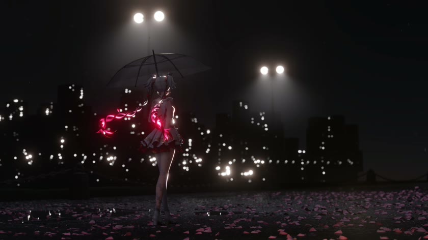 夜雨红樱