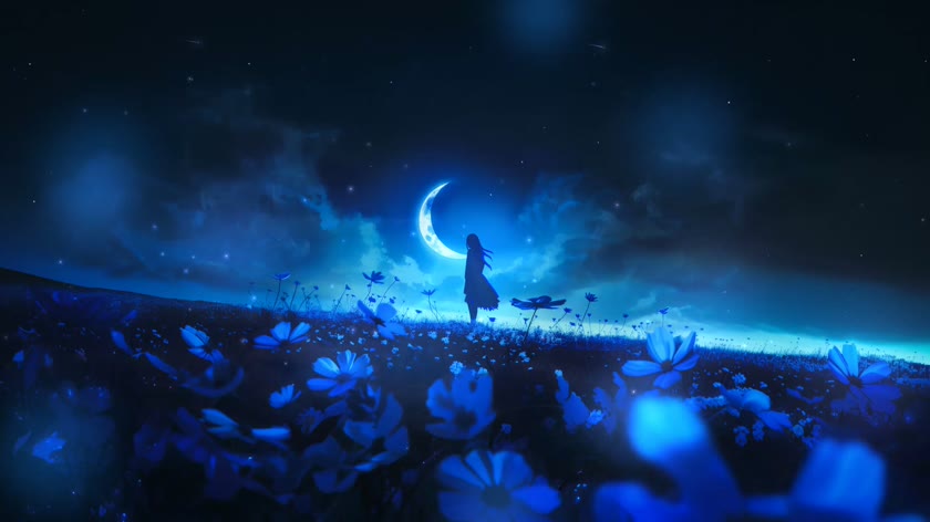 月下蓝色花梦