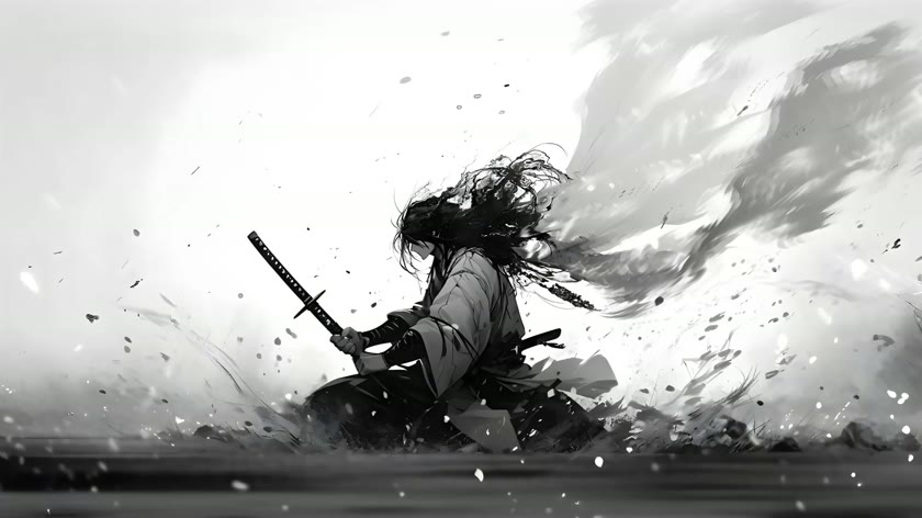 水墨剑客独行