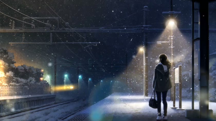 雪夜中的等待