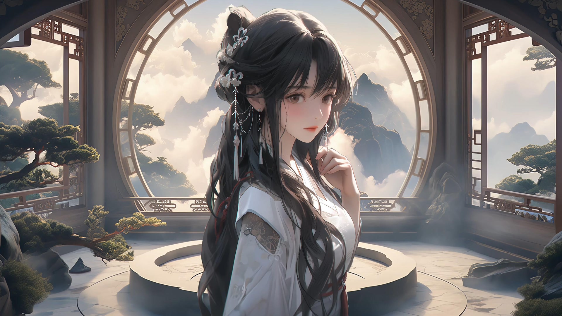古风白衣少女