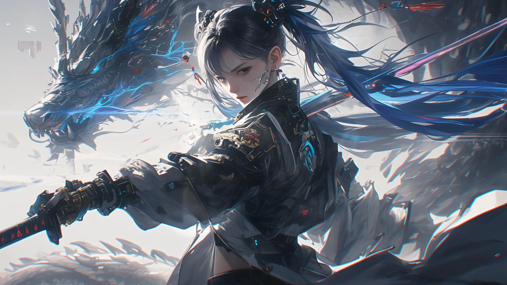 执剑御龙少女