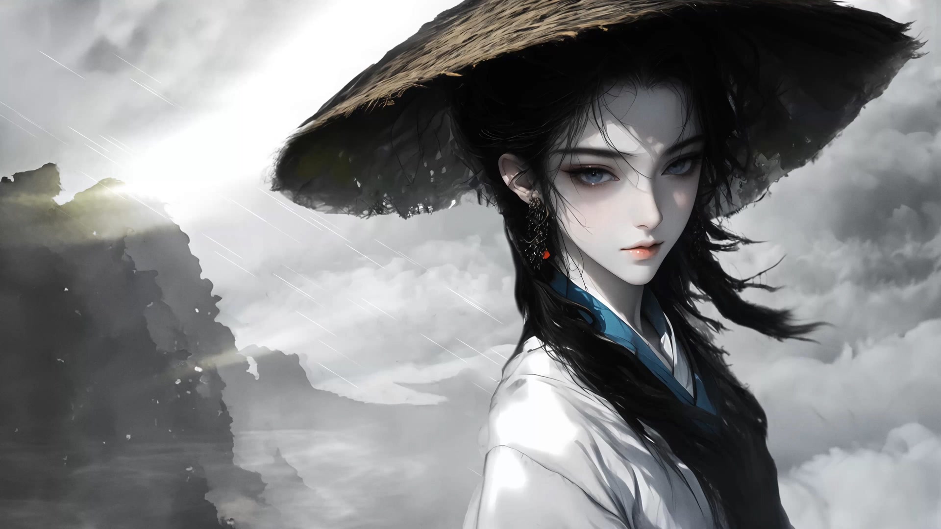 斗笠白衣女侠