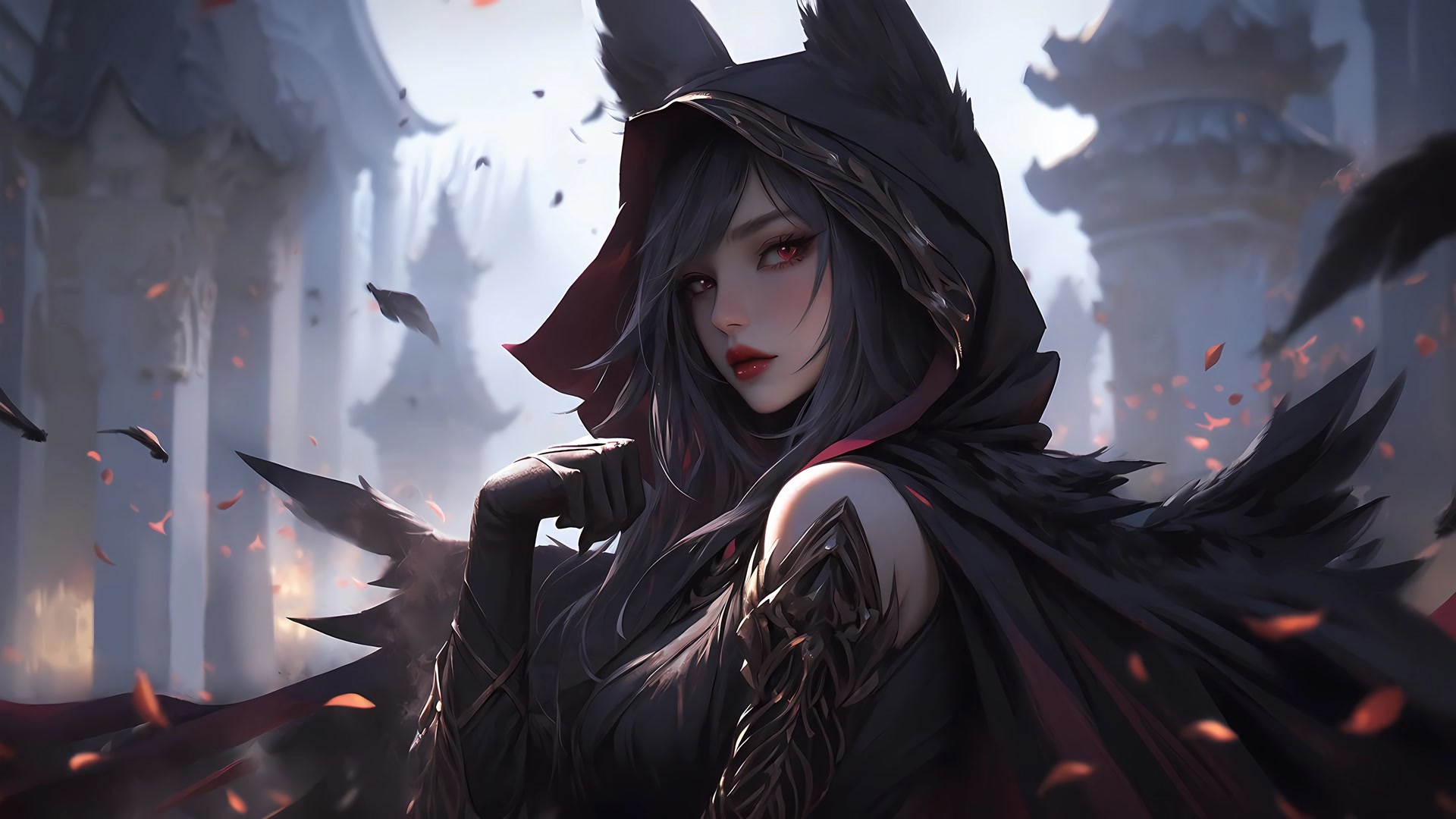 暗夜红瞳少女