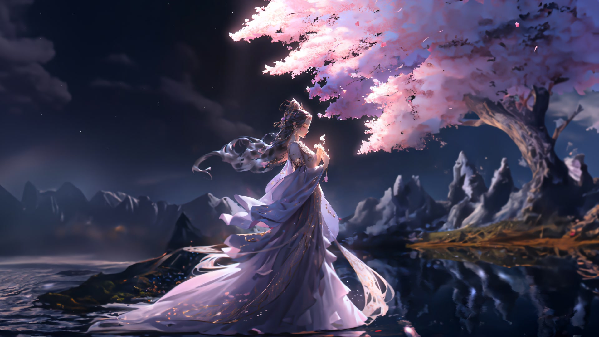 樱花树下神女