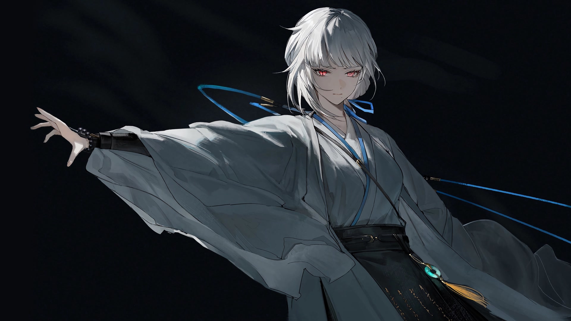 白发红瞳少女