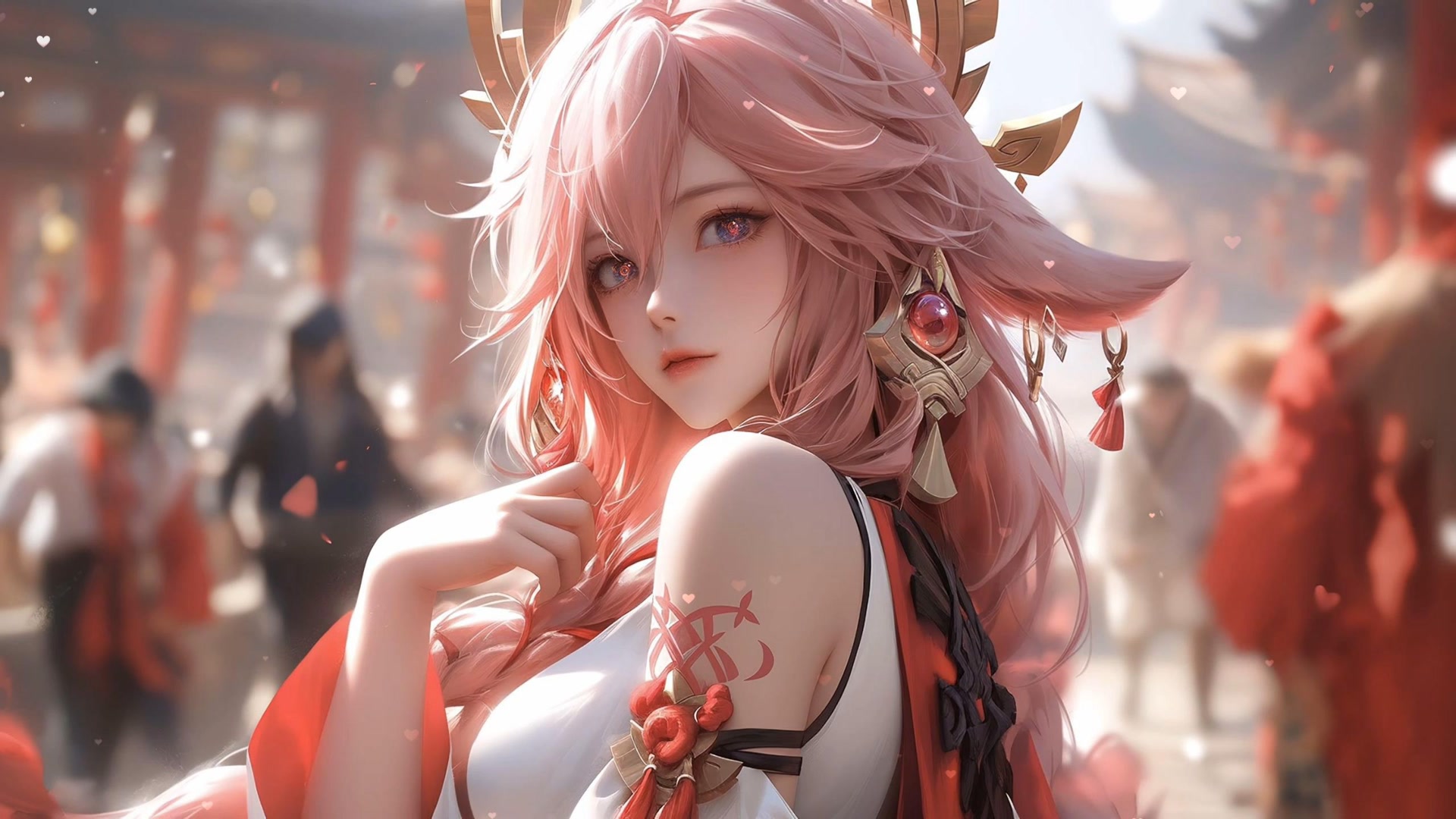 粉发紫瞳少女