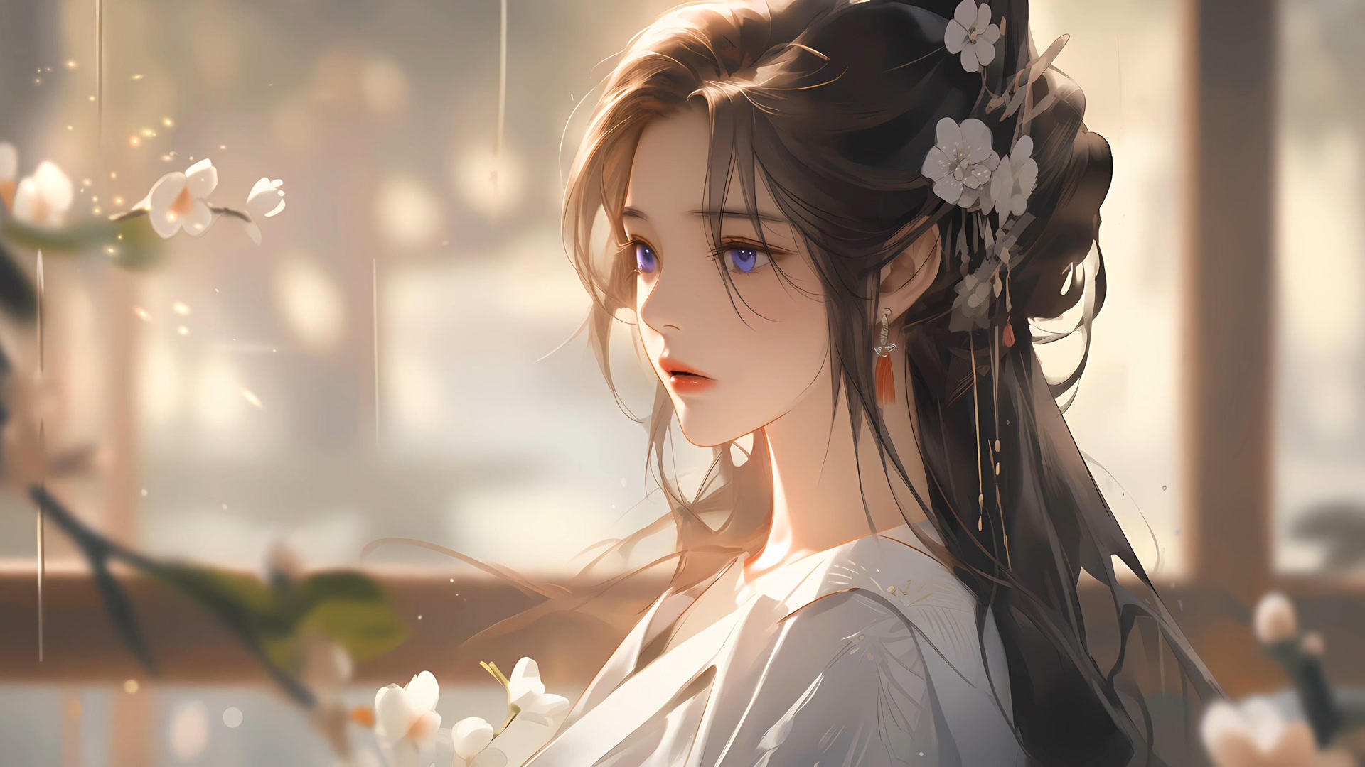 紫眸白衣美人