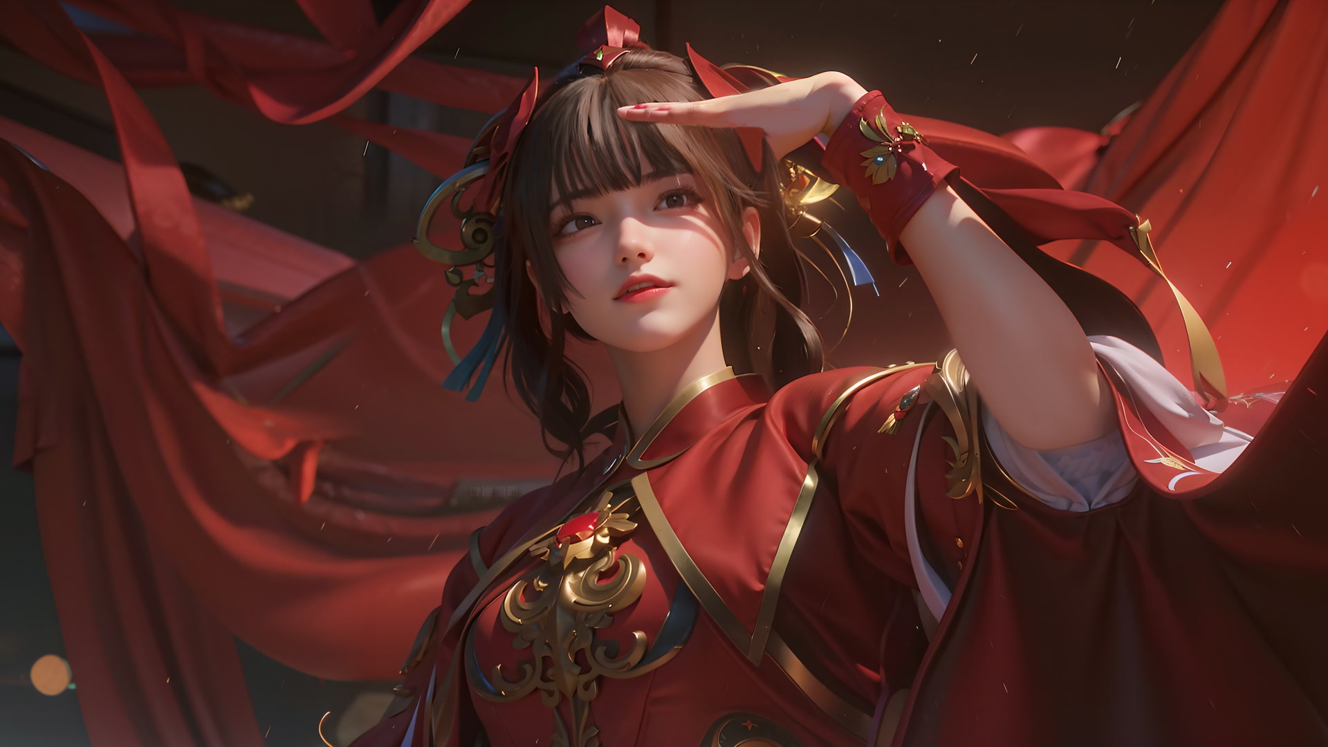红衣少女回眸
