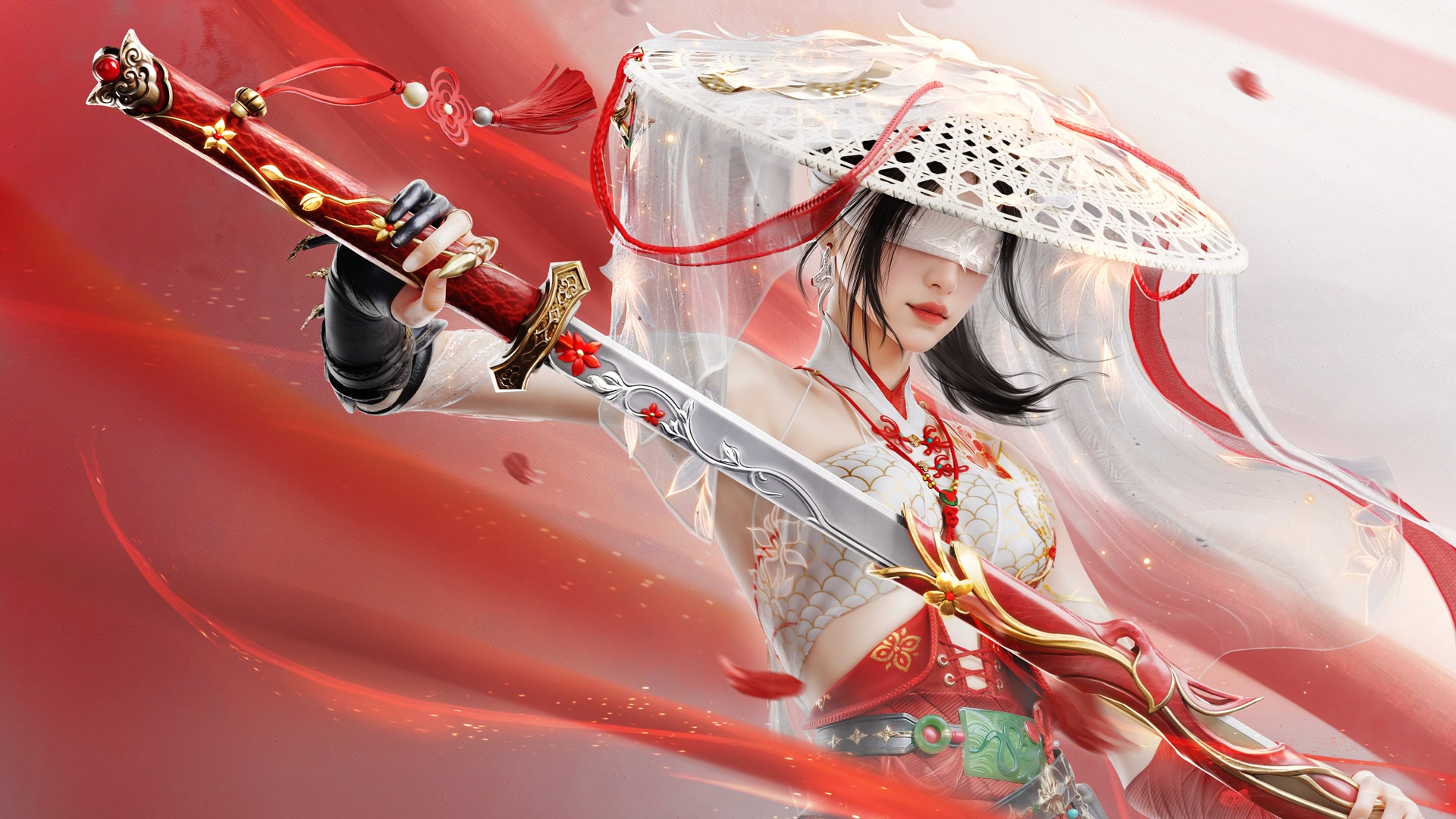 红衣蒙眼女侠