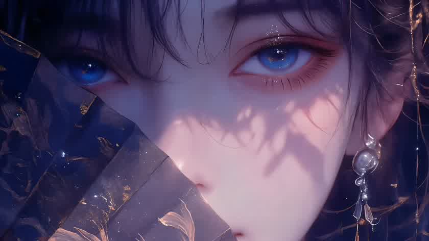 蓝眸半掩