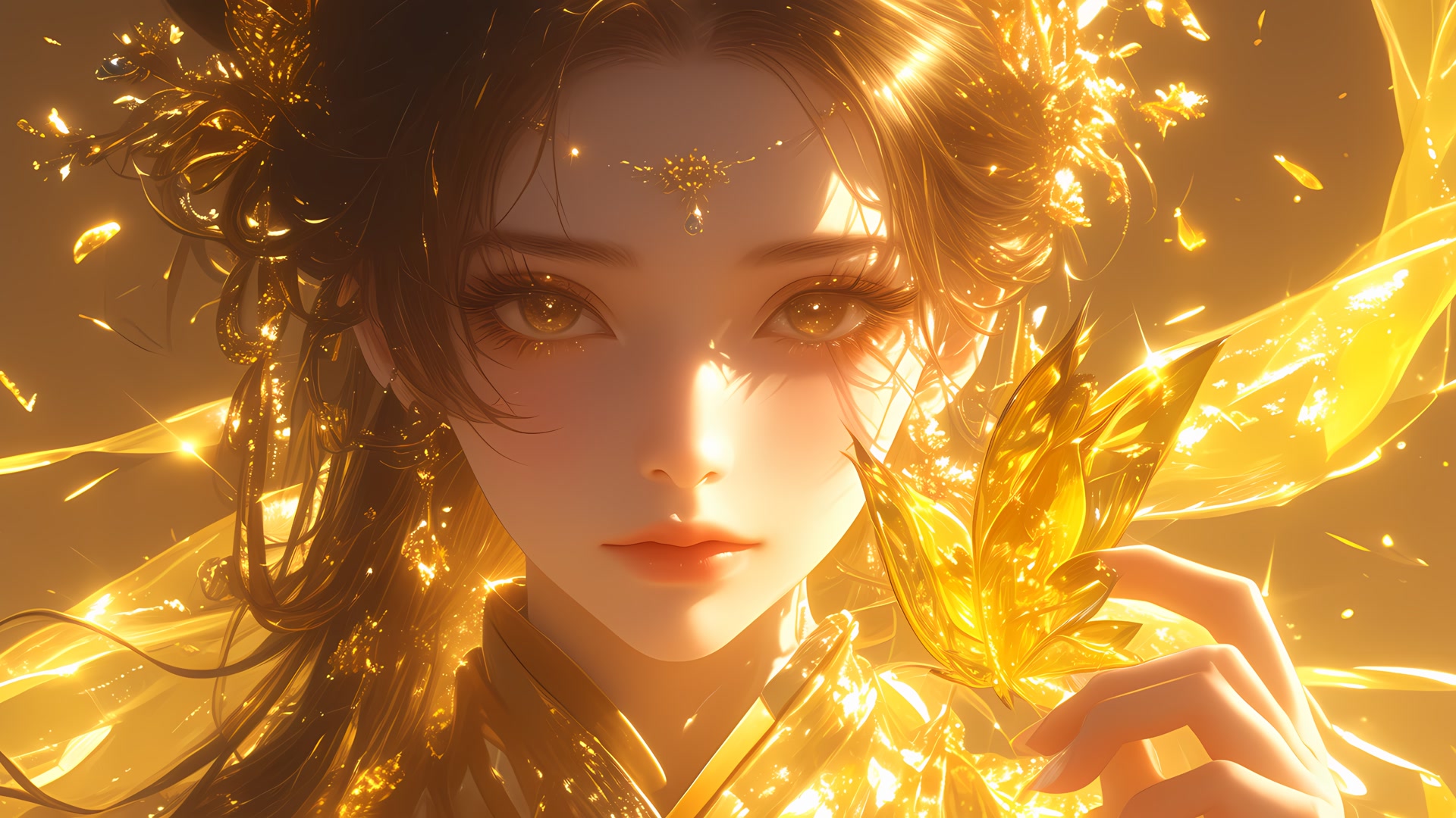金蝶映颜少女