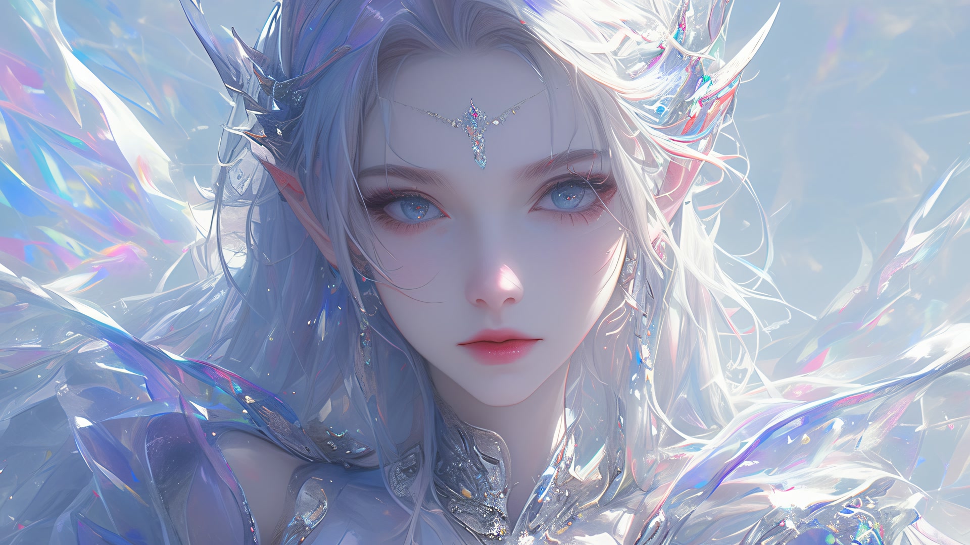 银发精灵少女