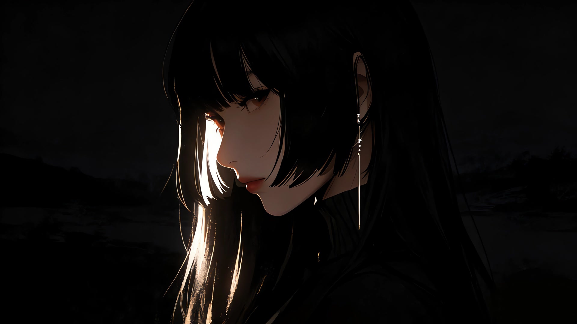 光影中的少女