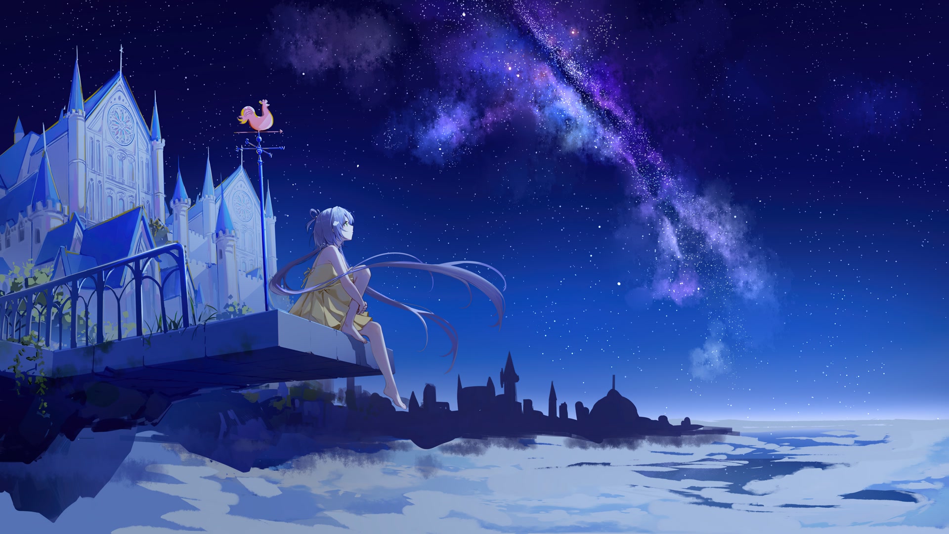 少女仰望星空