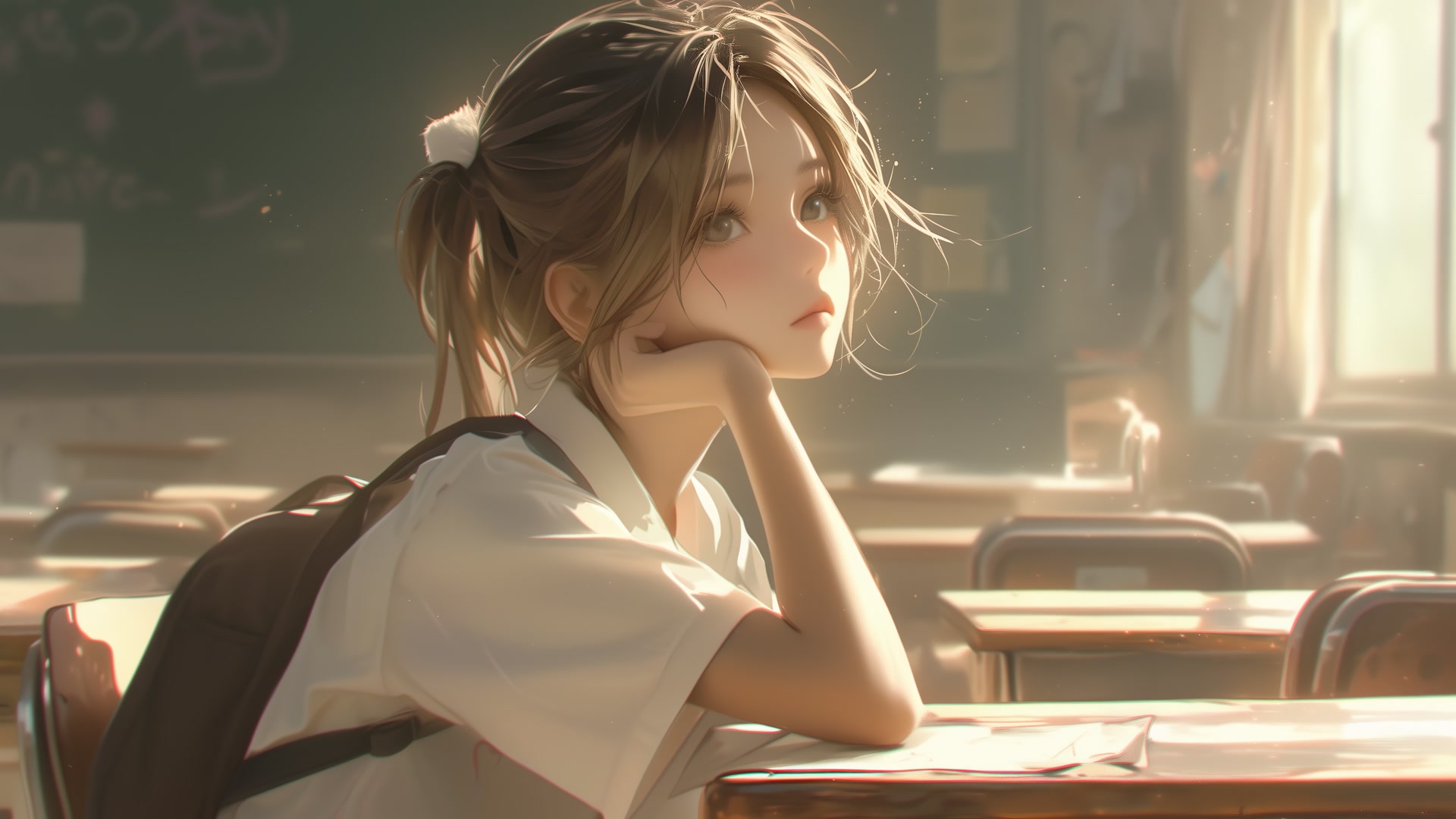教室里的少女