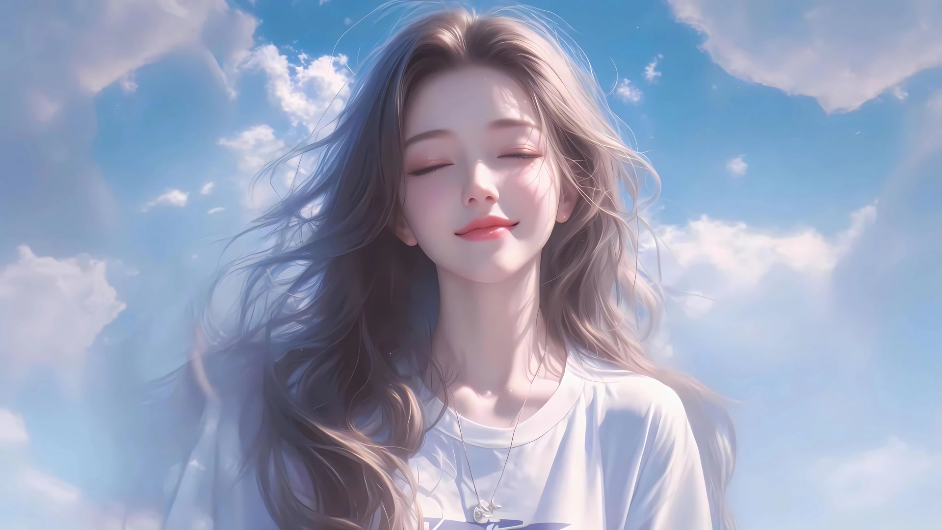 晴空微笑少女