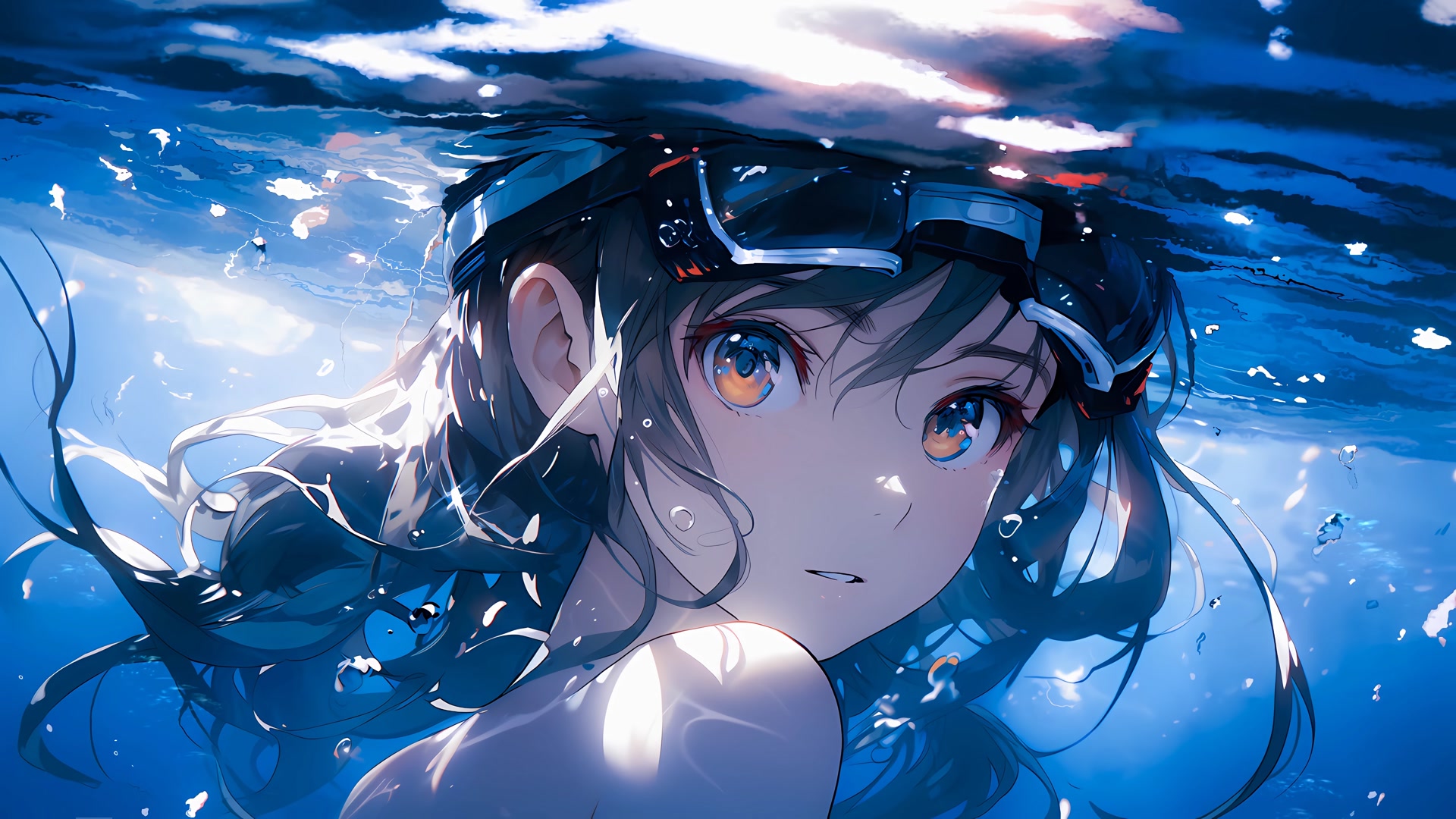 水下泳镜少女