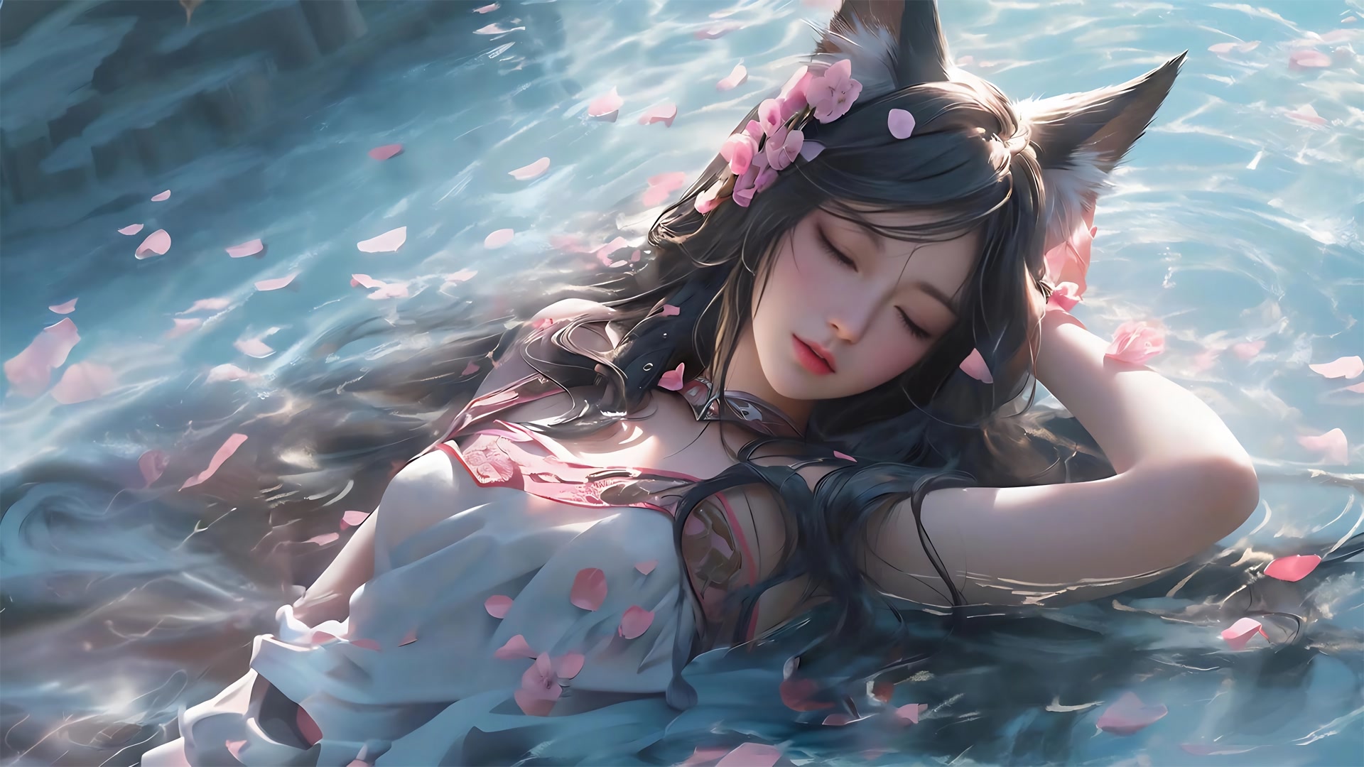 水中狐耳少女