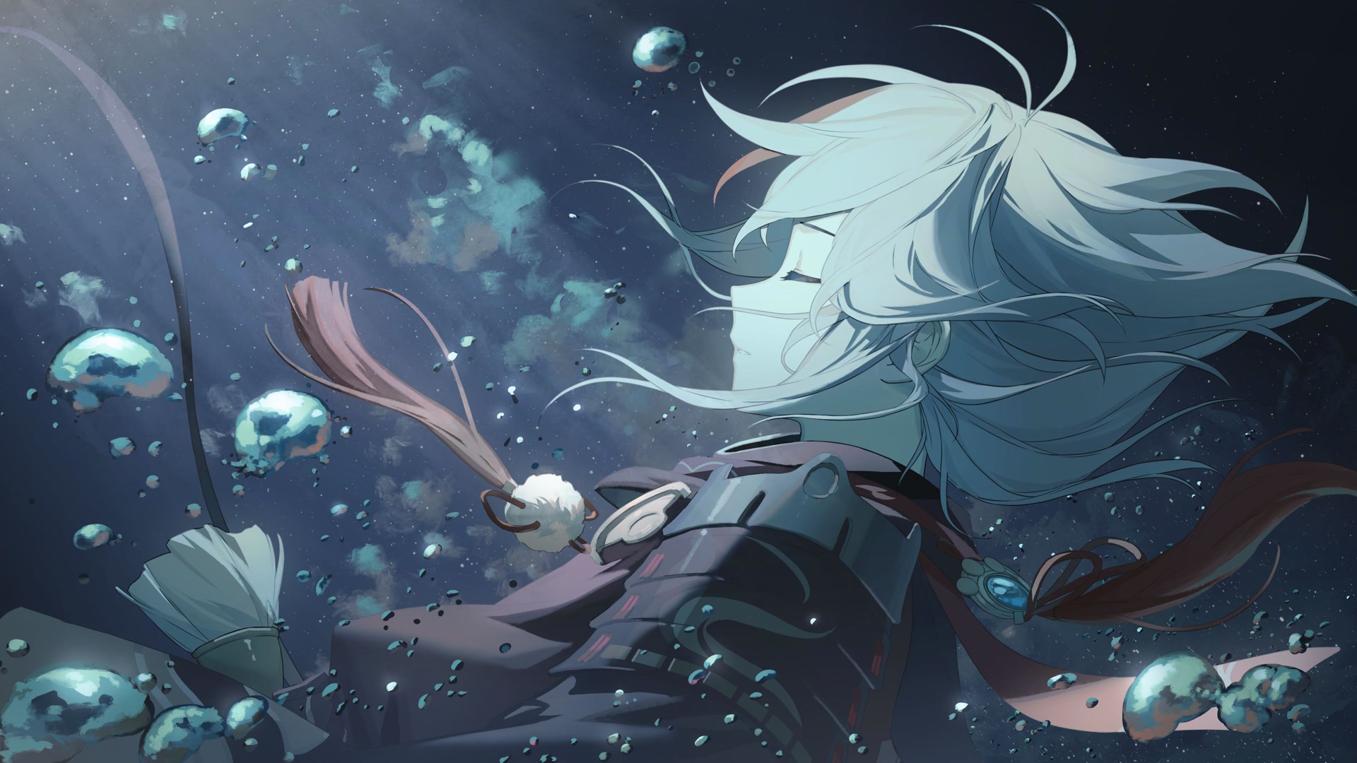 水中白发少女