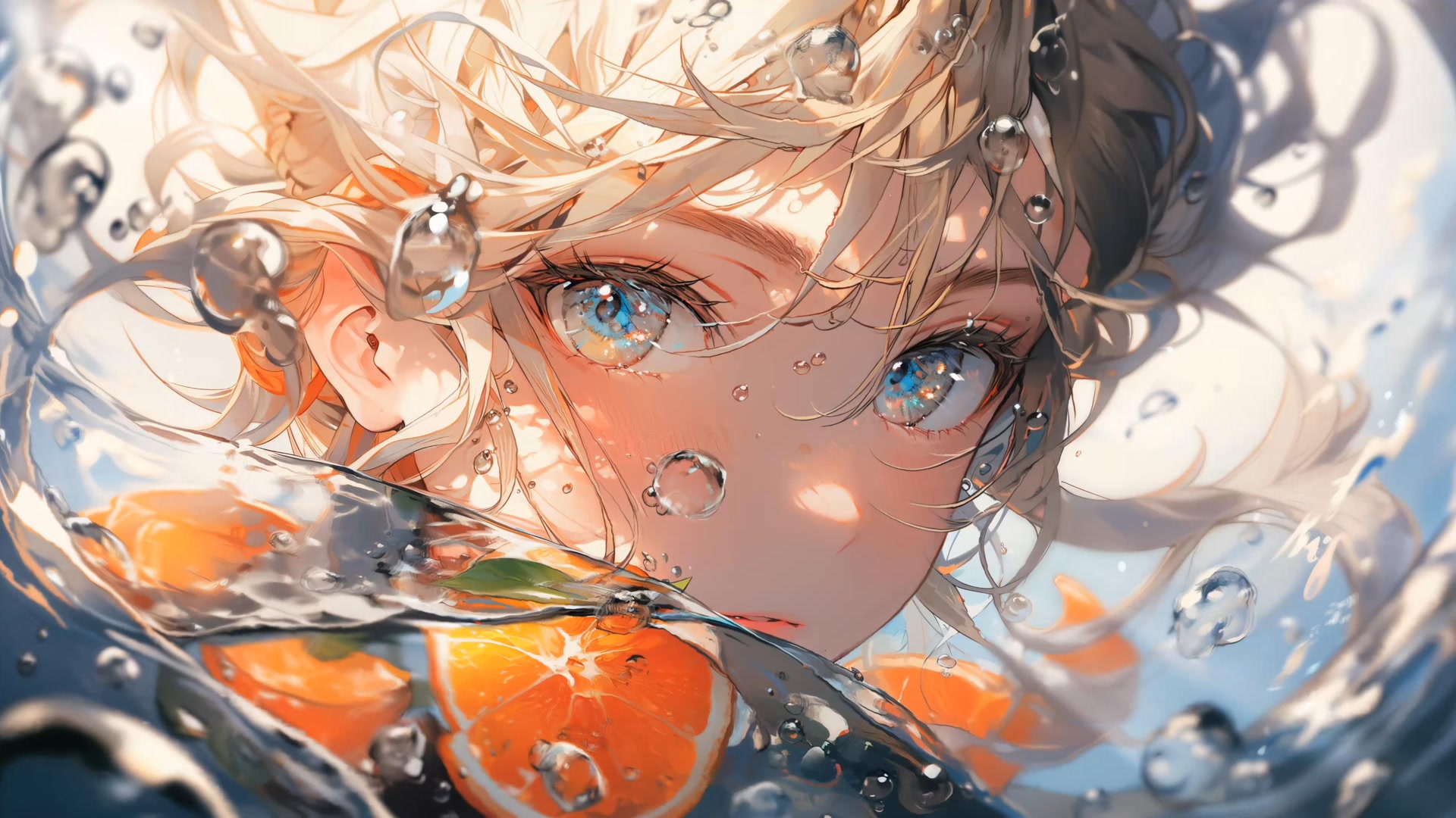 水中金发少女