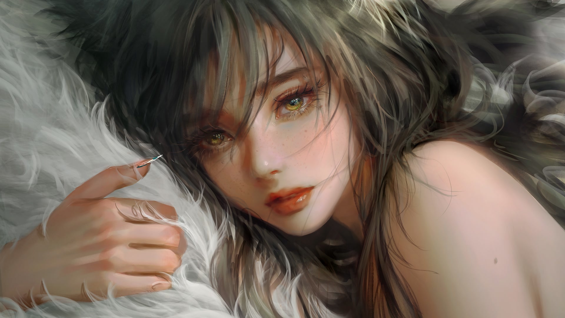 泪眼婆娑少女