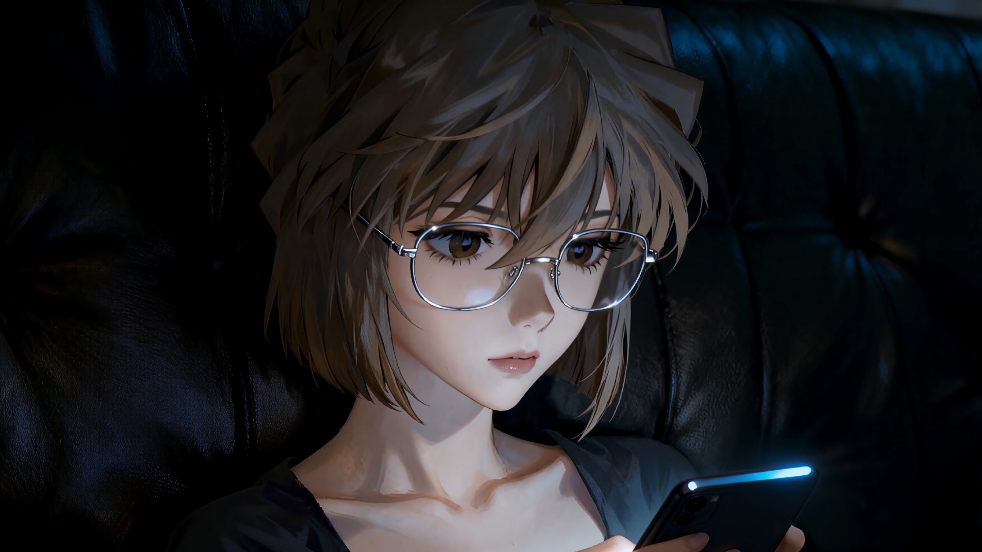短发眼镜少女