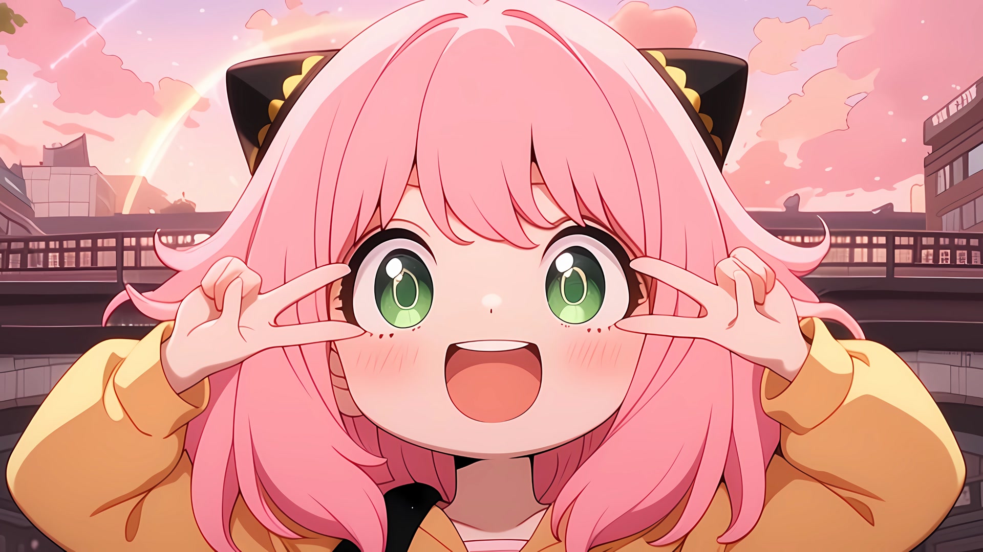 粉发猫耳少女