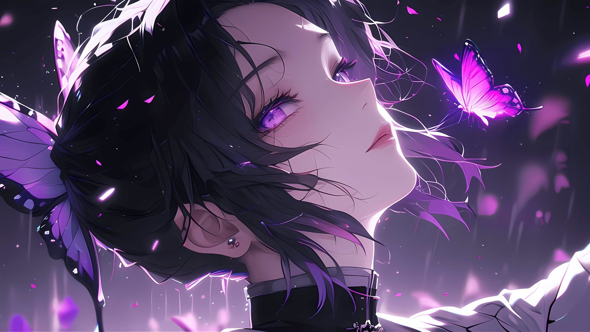 紫眸少女与蝶