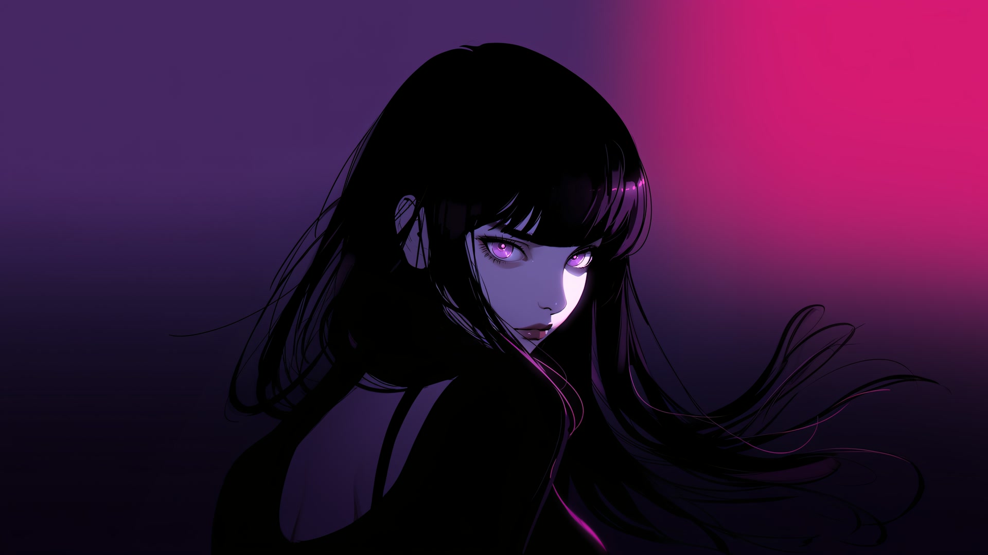 紫瞳黑发少女