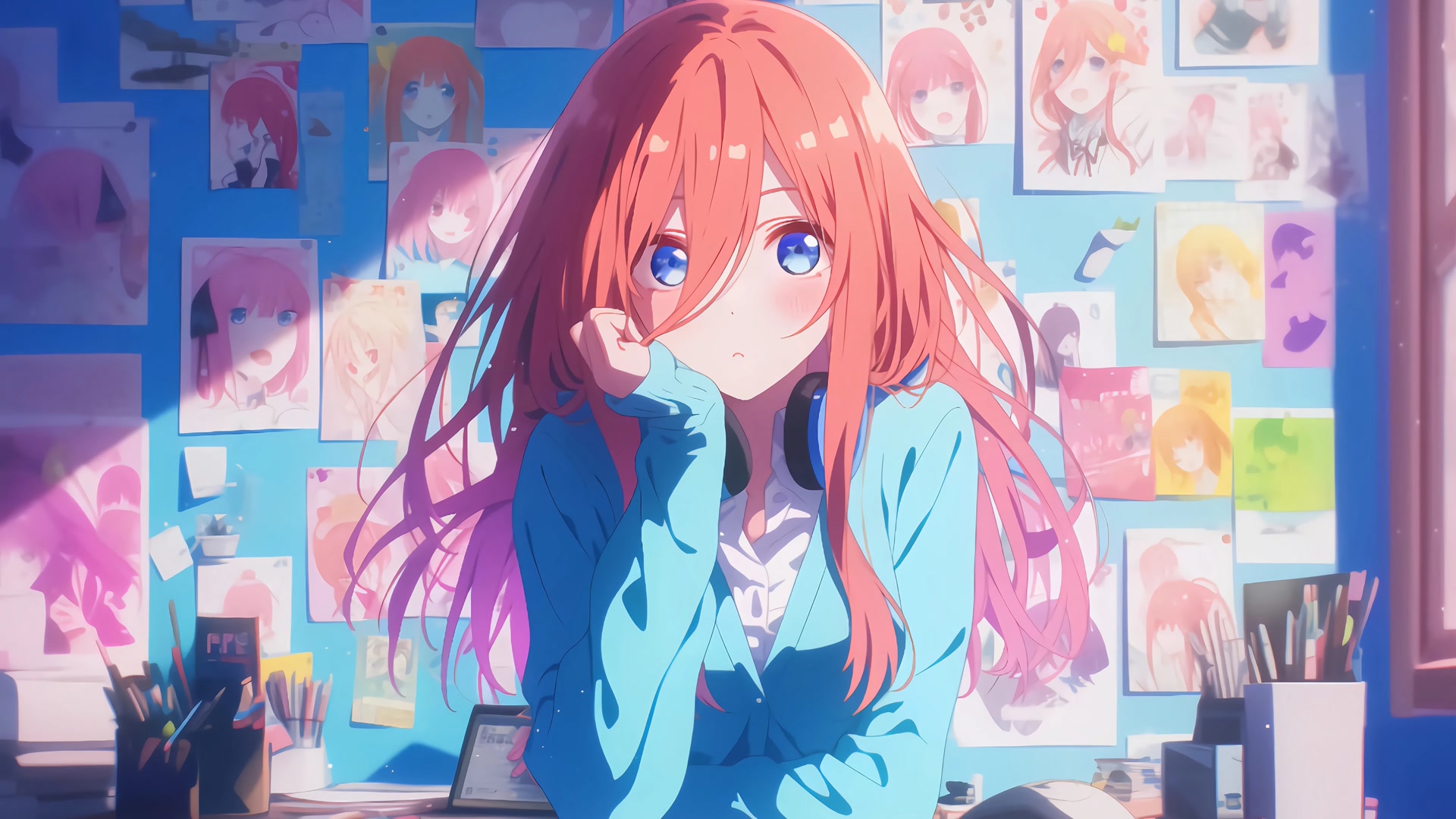 红发蓝眼少女