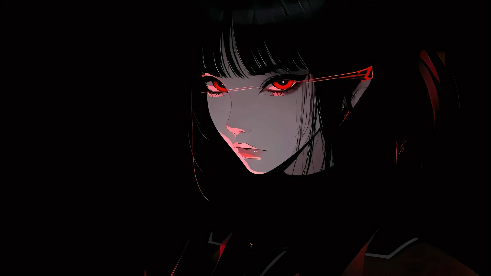 红瞳黑发少女