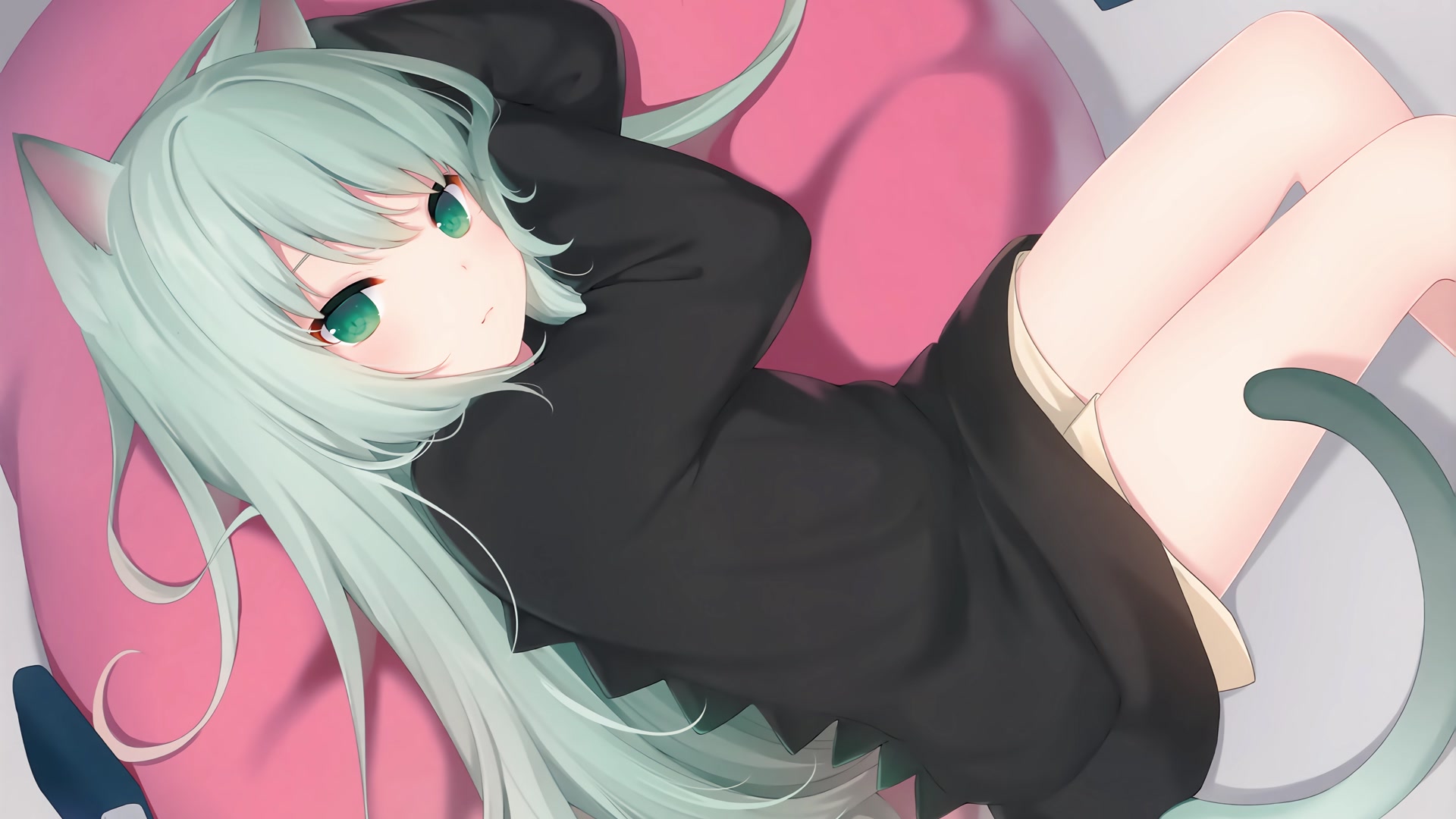 绿发猫耳少女