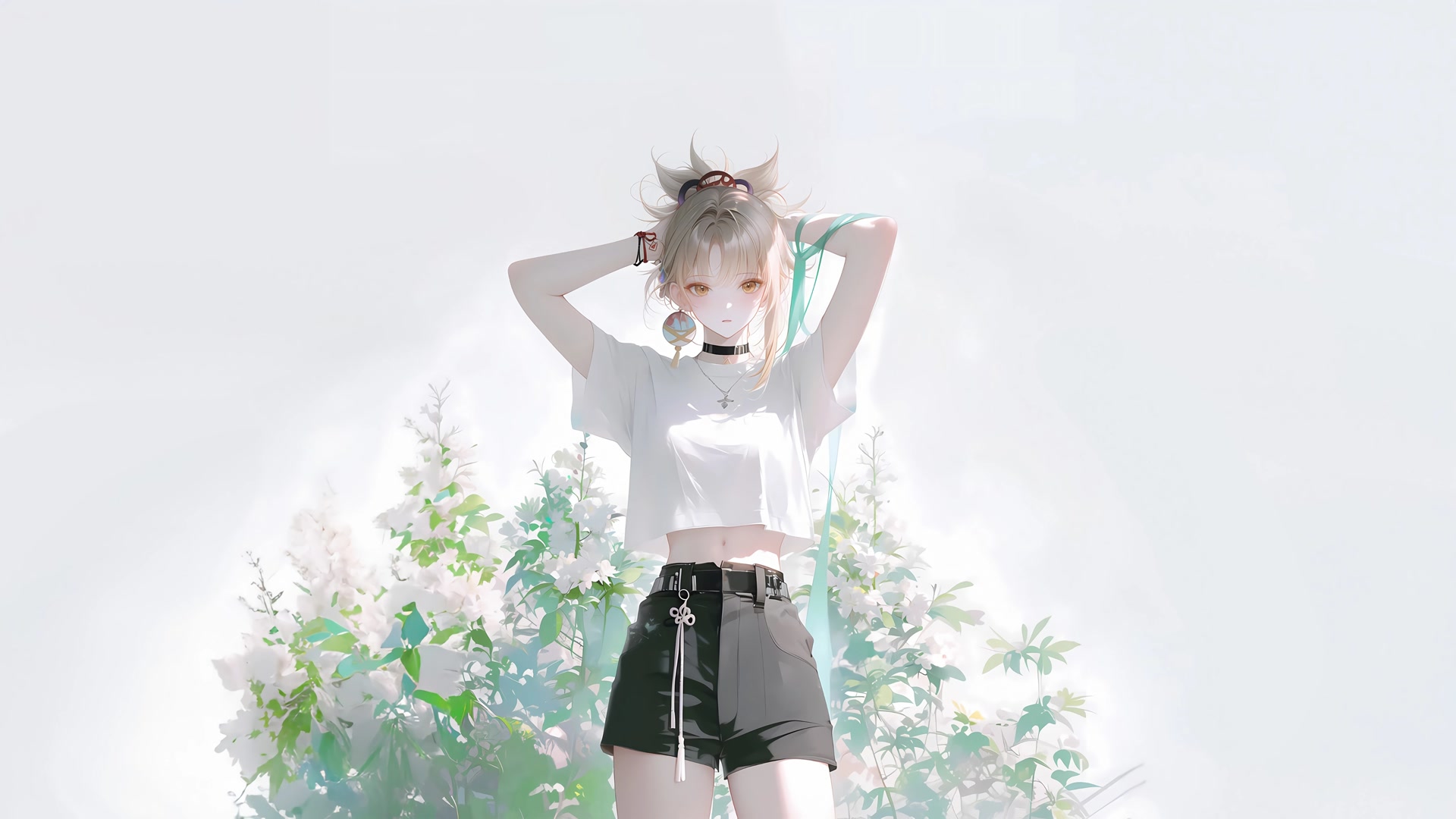花间少女束发