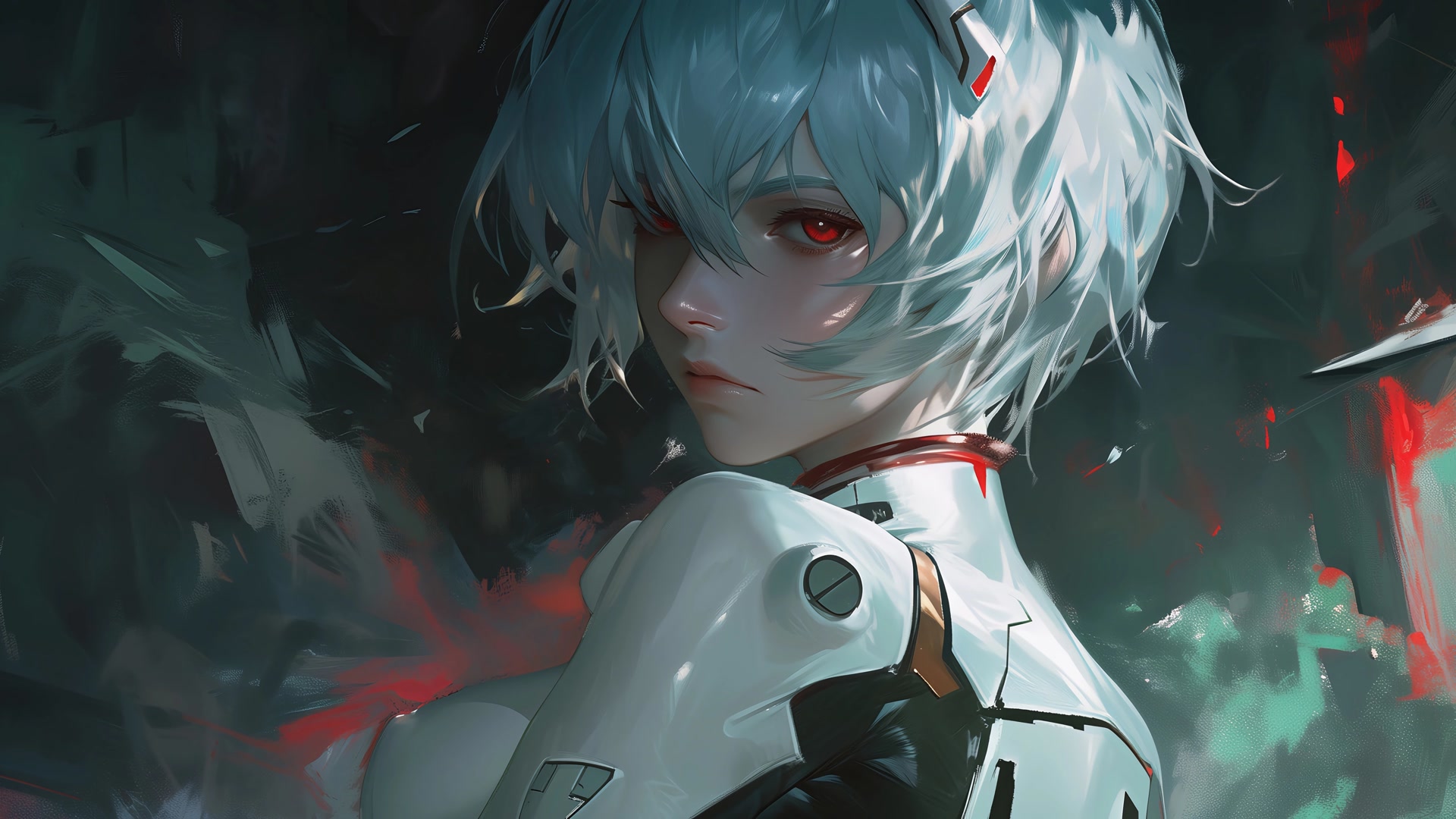 蓝发红瞳少女